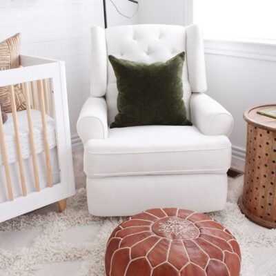 Moroccan Brown Handmade Genuine Leather Footstool Pouf