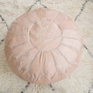 Pouf Repose-pieds en Cuir Véritable Fait Main Naturel