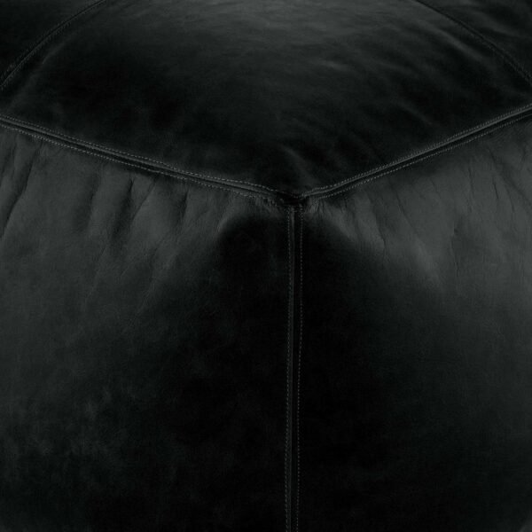 Square Moroccan Genuine Leather Ottoman Pouf (Unstuffed) - Image 6