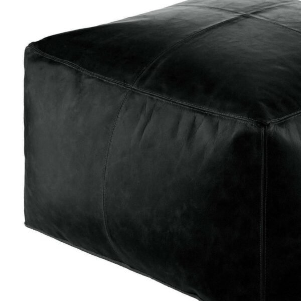 Square Moroccan Genuine Leather Ottoman Pouf (Unstuffed) - Image 3