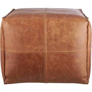 Square Leather Pouf Ottoman , Unstuffed Square Floor Cushion Footstool