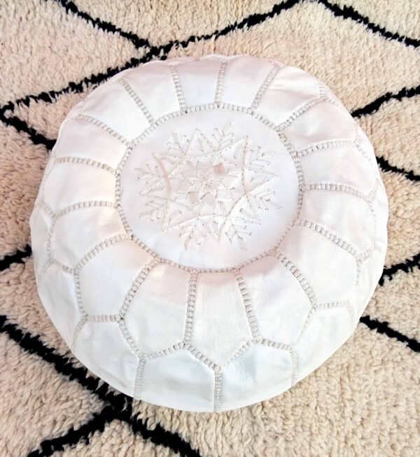 Small Moroccan Leather Pouf multi Color, Decor Home With Ottomans Footstool Poufs, 100% Handmade Leather Poof - Image 7