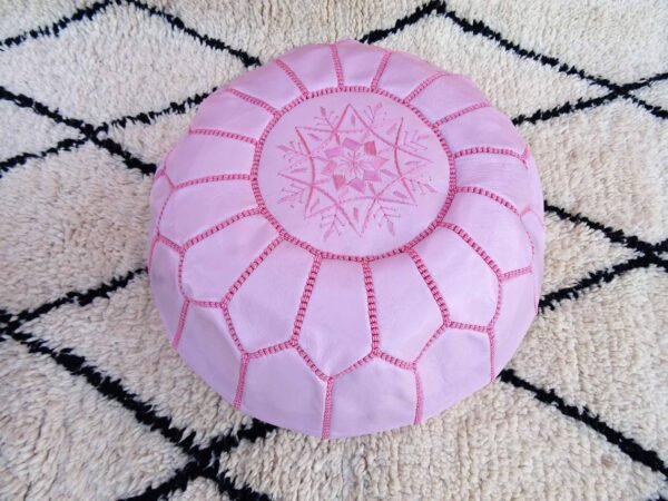 small leather poufs