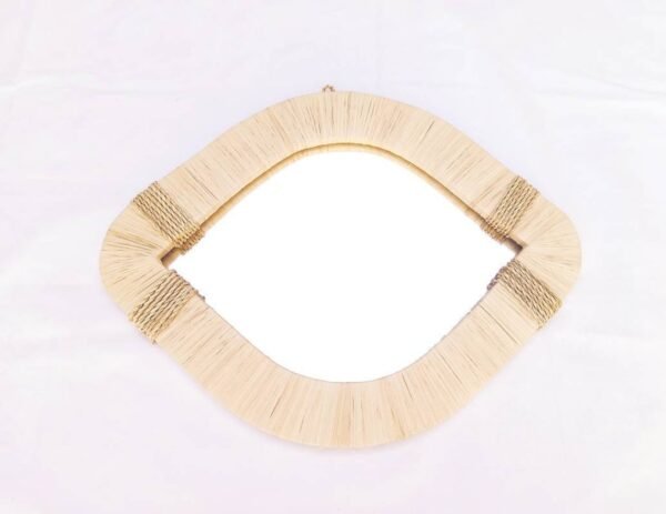 Wall Mirror Bohemian in natural raffia , Eye Mirrors , Wall Decor , Wall eye Mirror , Ethnic Raphia Mirror - Image 8