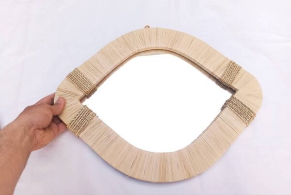 Wall Mirror Bohemian in natural raffia , Eye Mirrors , Wall Decor , Wall eye Mirror , Ethnic Raphia Mirror - Image 6