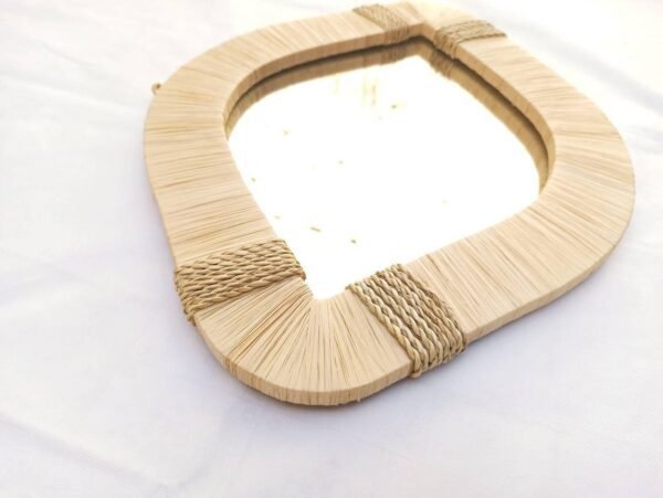 Wall Mirror Bohemian in natural raffia , Eye Mirrors , Wall Decor , Wall eye Mirror , Ethnic Raphia Mirror - Image 7