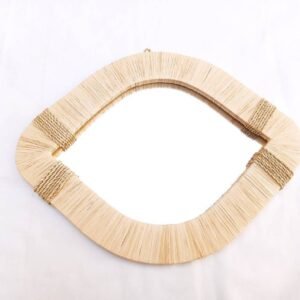 Wall Mirror Bohemian in natural raffia , Eye Mirrors , Wall Decor , Wall eye Mirror , Ethnic Raphia Mirror