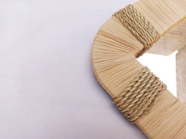 Wall Mirror Bohemian in natural raffia , Eye Mirrors , Wall Decor , Wall eye Mirror , Ethnic Raphia Mirror - Image 5