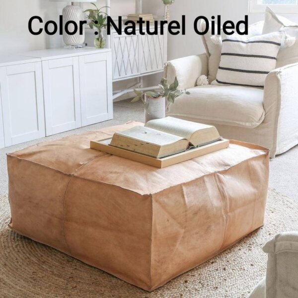naturel oiled poufs