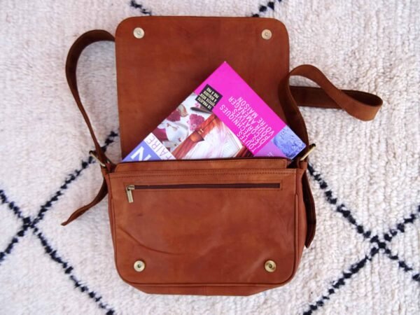 Leathers Genuine Crossbody Purse Rectangle - Multi-purpose Zip Pockets - Leather Handbags for iPad Pro- Premium Crossover Small Bag