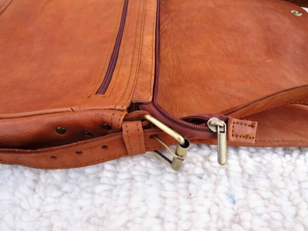 Leathers Genuine Crossbody Purse Rectangle - Multi-purpose Zip Pockets - Leather Handbags for iPad Pro- Premium Crossover Small Bag - Image 8