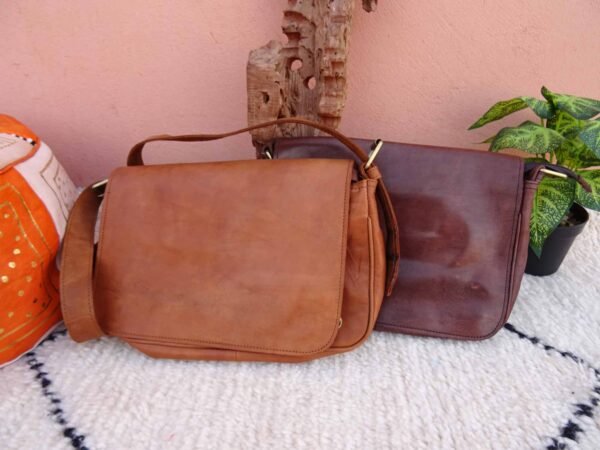 Leathers Genuine Crossbody Purse Rectangle - Multi-purpose Zip Pockets - Leather Handbags for iPad Pro- Premium Crossover Small Bag - Image 6