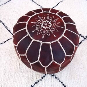 Small Moroccan Leather Pouf multi Color, Decor Home With Ottomans Footstool Poufs, 100% Handmade Leather Poof