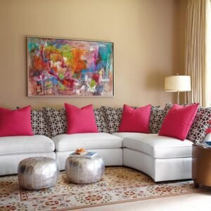 Metalic Moroccan Pouf – Silver Moroccan Pouf – Handmade Pouf – Moroccan home decor Pouf – luxury ottomans footstools (Silver)