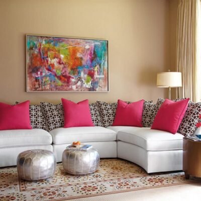 Silver Metallic Moroccan Pouf – Unstuffed Accent Ottoman & Footstool