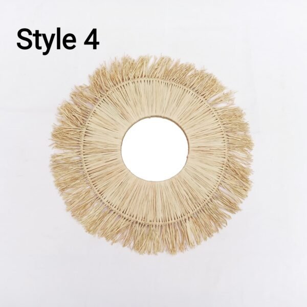 Wall Sun Mirror In Natural Raffia Made By Moroccan Handicraft - Image 10
