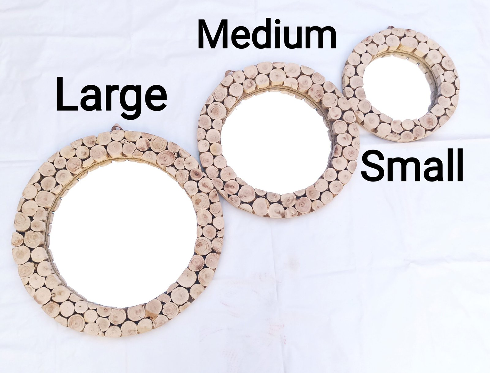 Handcrafted Moroccan Eucalyptus Wooden Mirror - Genuine Round Boho Wall Accent - Image 7