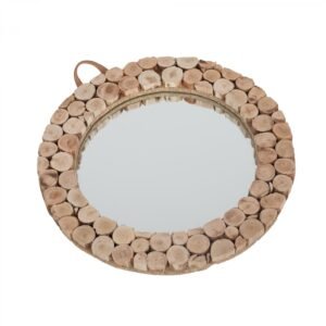 Round wooden mirror...