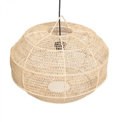 Lustre suspendu en raphia de style bohème mondial – Abat-jour de lampe artisanale marocaine ancienne