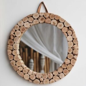 Round wooden mirror...