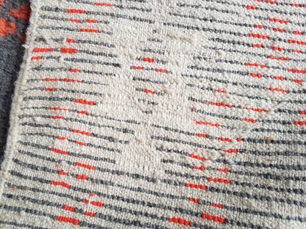 Azilal Handmade Wool Grey And Orange Area Rug - Image 8