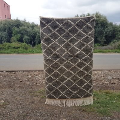 Beni Ourain Handmade Wool Gray Area Rug