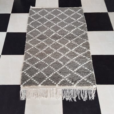 Beni Ourain Handmade Wool Gray Area Rug