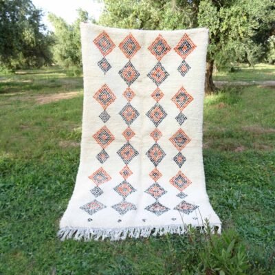 Tapis Azilal Marocain Fait Main Coloré 7.7×4.5 Pieds