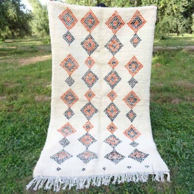Tapis Azilal Marocain Fait Main Coloré 7.7×4.5 Pieds