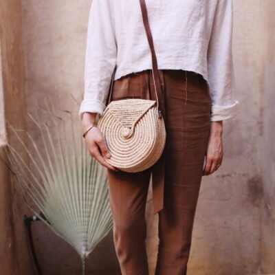 Handcrafted Round Crossbody...
