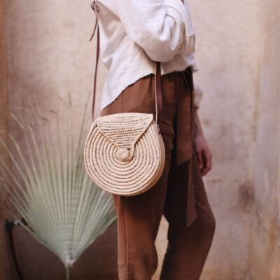Handcrafted Round Crossbody...