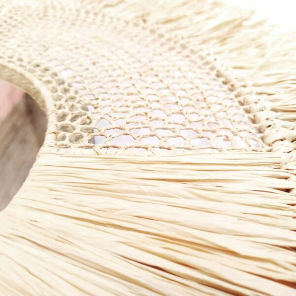 Wall Sun Mirror In Natural Raffia Made By Moroccan Handicraft - Image 13