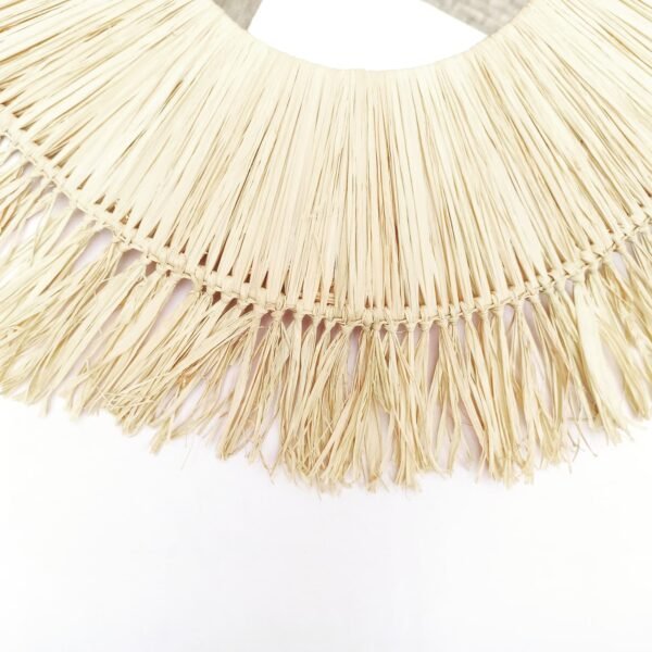 Round Wall Mirror In Natural Raffia - Image 4