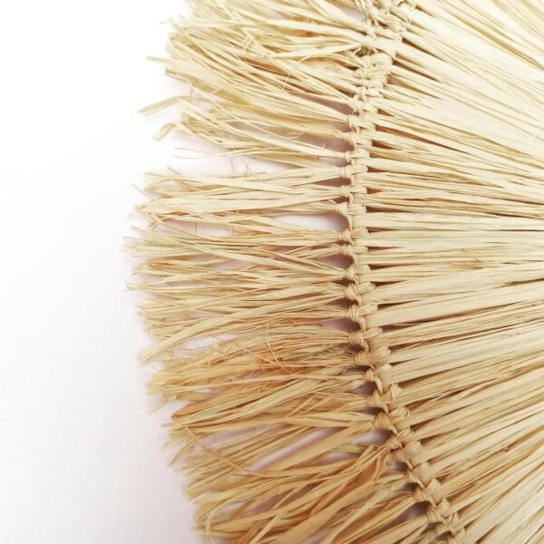 Round Wall Mirror In Natural Raffia - Image 2