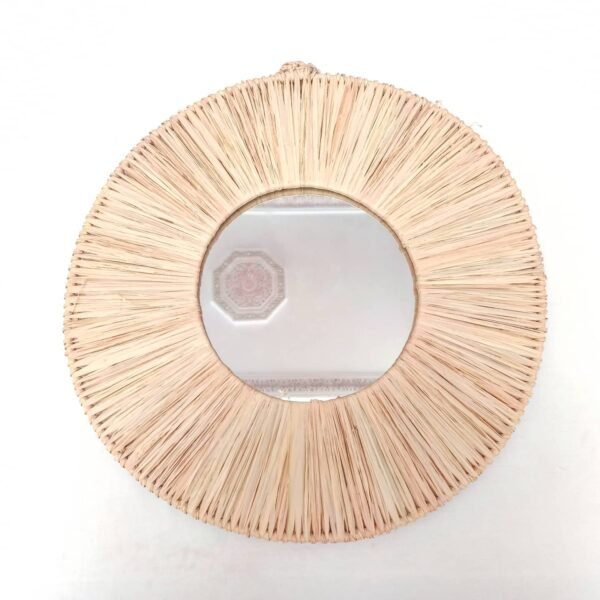 Moroccan Ethnic Round Wall Raffia Mirror Handmade