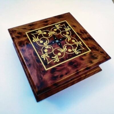 Organisateur de rangement décoratif en bois de thuya pour objets d&rsquo;art