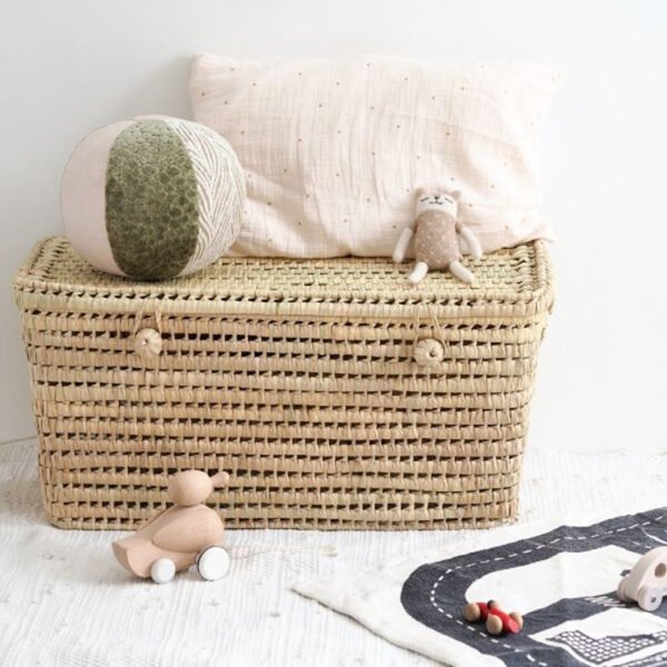 Customize Handmade Wicker Storage Trunk- Palm Leaf Chest and Storage Basket - Image 2