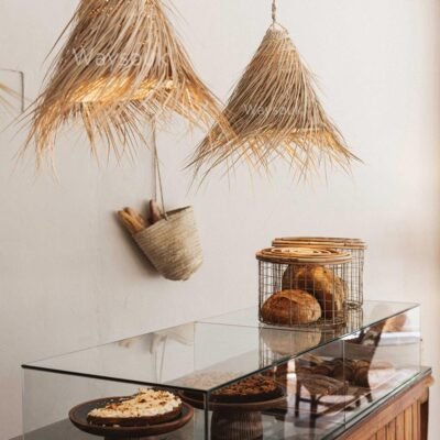 Handmade Braided Suspension In Natural Palm Fiber