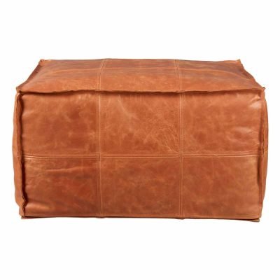 Square-Moroccan-Leather-Ottoman-pouf-Brown-Color